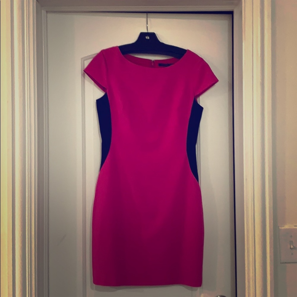 Hot pink cap sleeve Cynthia Steffe shift dress